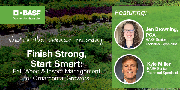 Webinar: Finish Strong, Start Smart: Fall Weed & Insect Management for Ornamental Growers